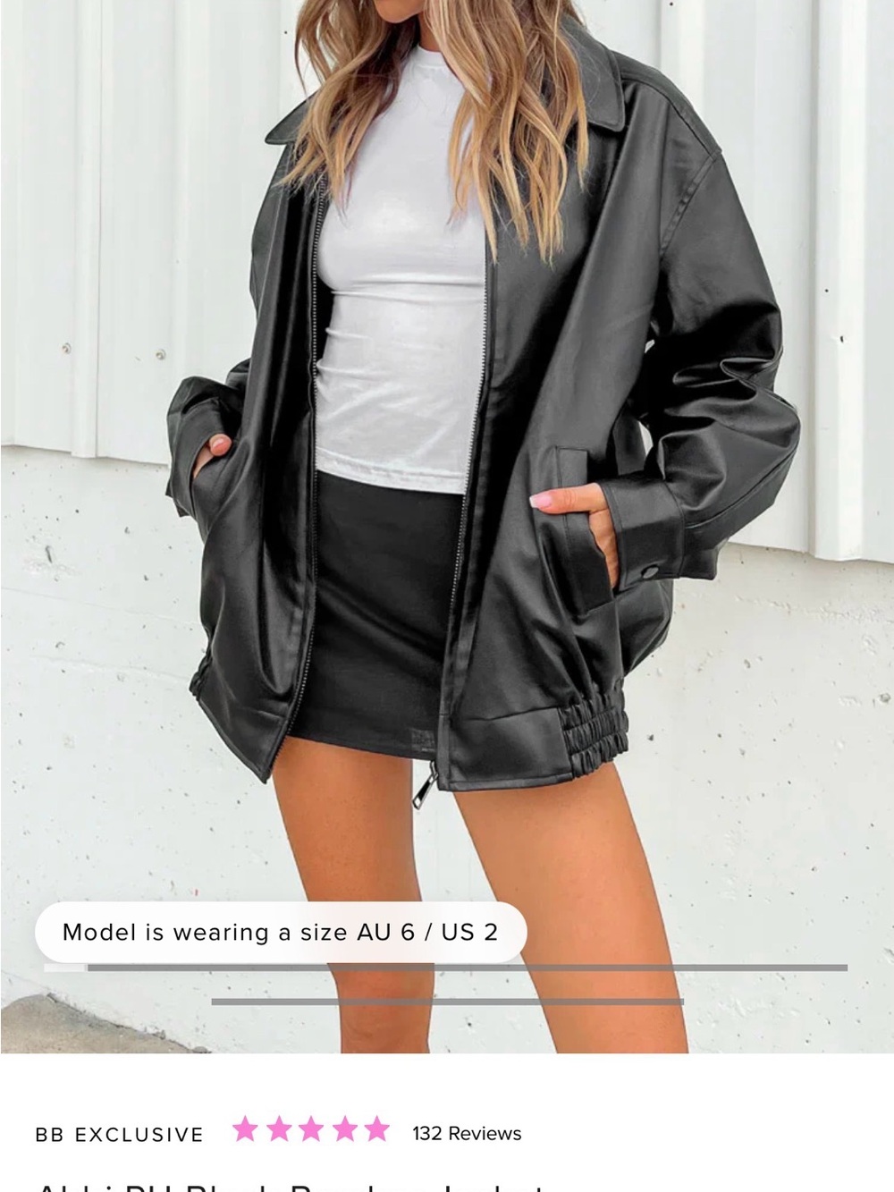 Women's Black Faux Leather Jacket